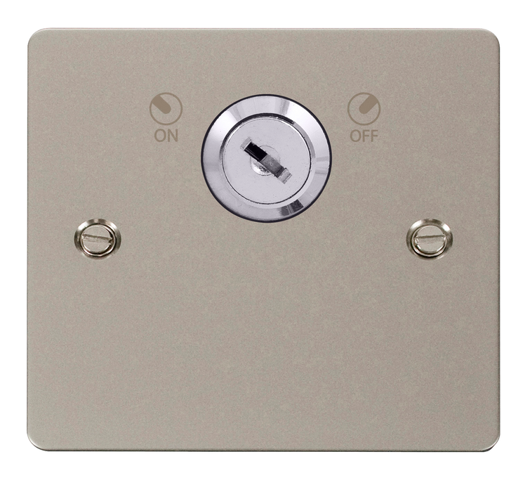 Click Define FPPN660 Flat Plate 20A DP 1G Key Lockable Switch - Pearl Nickel - westbasedirect.com
