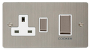 Click Define FPSS504WH Flat Plate 45A Ingot 2G DP Switch + 13A DP Switched Socket - Stainless Steel (White) - westbasedirect.com