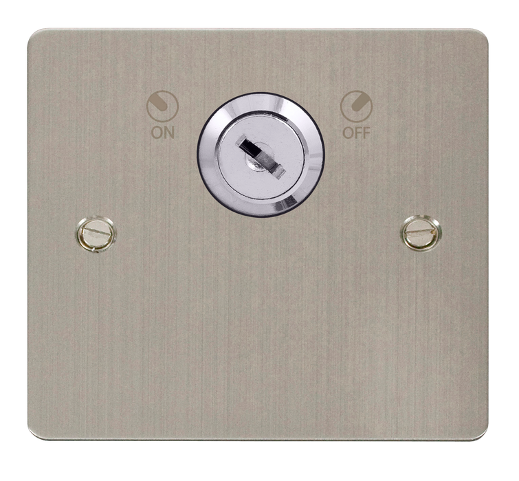 Click Define FPSS660 Flat Plate 20A DP 1G Key Lockable Switch - Stainless Steel - westbasedirect.com