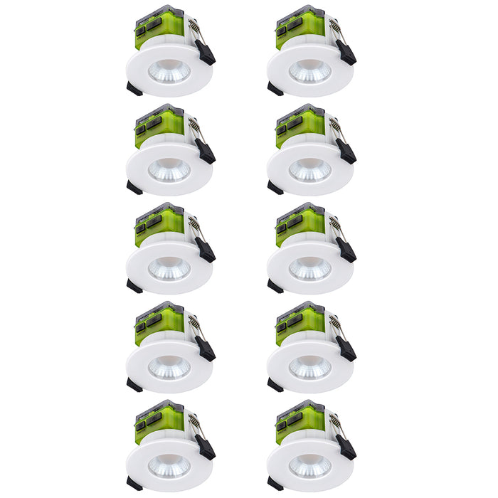 Luceco FTF6WCCT FType MK2 4W/6W 750lm Power Change & 4 Colour CCT 2700K/3000K/4000K/6000K Dimmable IP65 White - Flat (10 Pack)