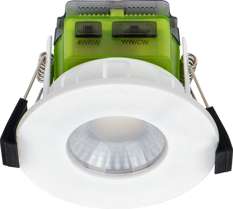 Luceco FTF6WD2W FType MK2 4W/6W 690lm Power Change & CCT Change 3000K/4000K Dim2Warm Dimmable IP65 White - Flat (10 Pack)