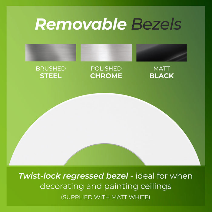 Luceco FTF6WD2W FType MK2 4W/6W 690lm Power Change & CCT Change 3000K/4000K Dim2Warm Dimmable IP65 White - Flat (10 Pack)