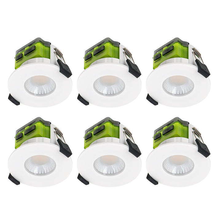 Luceco FTF6WD2W FType MK2 4W/6W 690lm Power Change & CCT Change 3000K/4000K Dim2Warm Dimmable IP65 White - Flat (6 Pack)