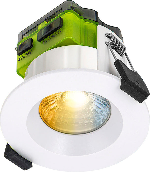 Luceco FTR6WCCT FType MK2 4W/6W 750lm Power Change & 4 Colour CCT 2700K/3000K/4000K/6000K Dimmable IP65 White - Regressed (10 Pack)