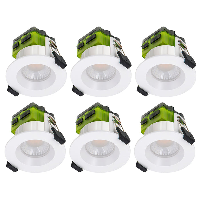 Luceco FTR6WCCT FType MK2 4W/6W 750lm Power Change & 4 Colour CCT 2700K/3000K/4000K/6000K Dimmable IP65 White - Regressed (6 Pack)