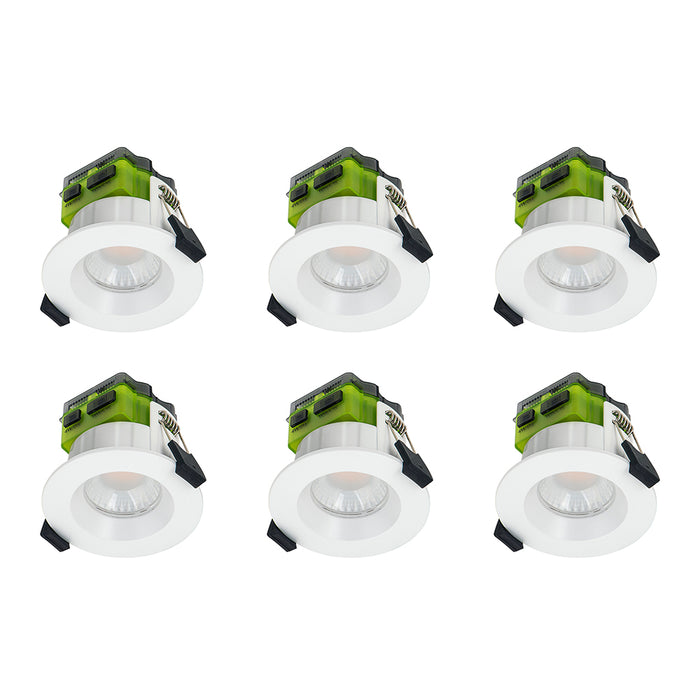 Luceco FTR6WD2W FType MK2 4W/6W 690lm Power Change & CCT Change 3000K/4000K Dim2Warm Dimmable IP65 White - Regressed (6 Pack)