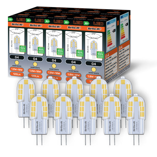 Brite-R 1.8W G4 LED Bulb Warm White 3000K (10 Pack) - westbasedirect.com