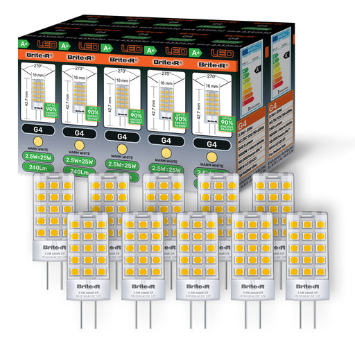 Brite-R 2.5W G4 LED Bulb Warm White 3000K (10 Pack) - westbasedirect.com