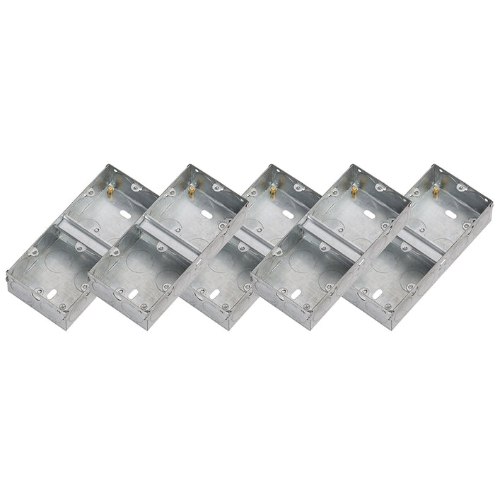 Knightsbridge GSK235D 2G 35mm Dual Galvanised Steel Box (5 Pack)
