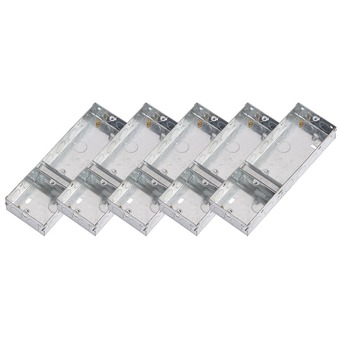 Knightsbridge GSK335D 3G 35mm Single Plus Double Galvanised Steel Box (5 Pack)
