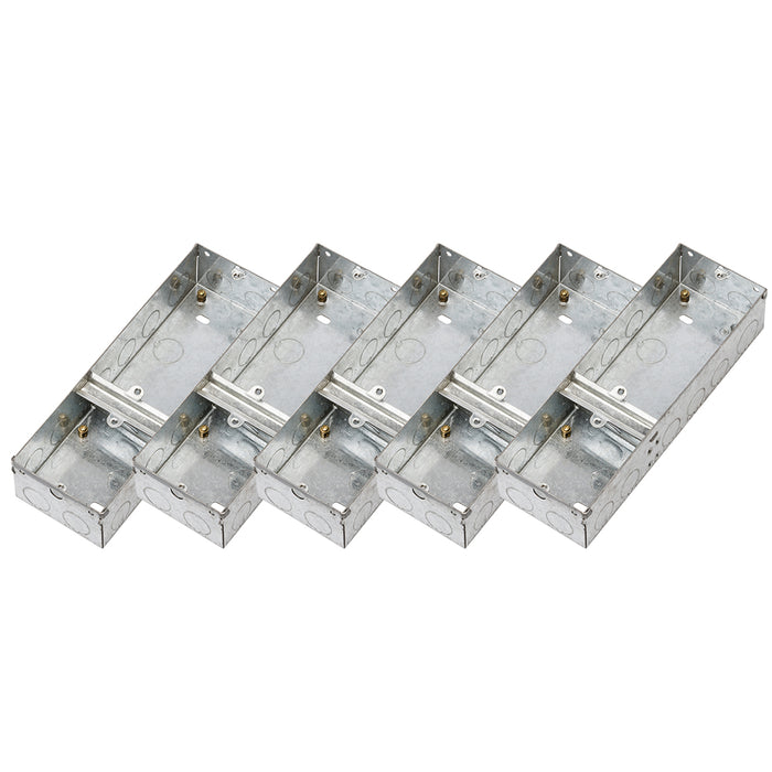 Knightsbridge GSK347D 3G 47mm Single Plus Double Galvanised Steel Box (5 Pack)