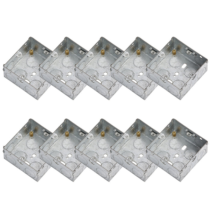 Knightsbridge GSK35 1G 35mm Galvanised Steel Box (10 Pack)