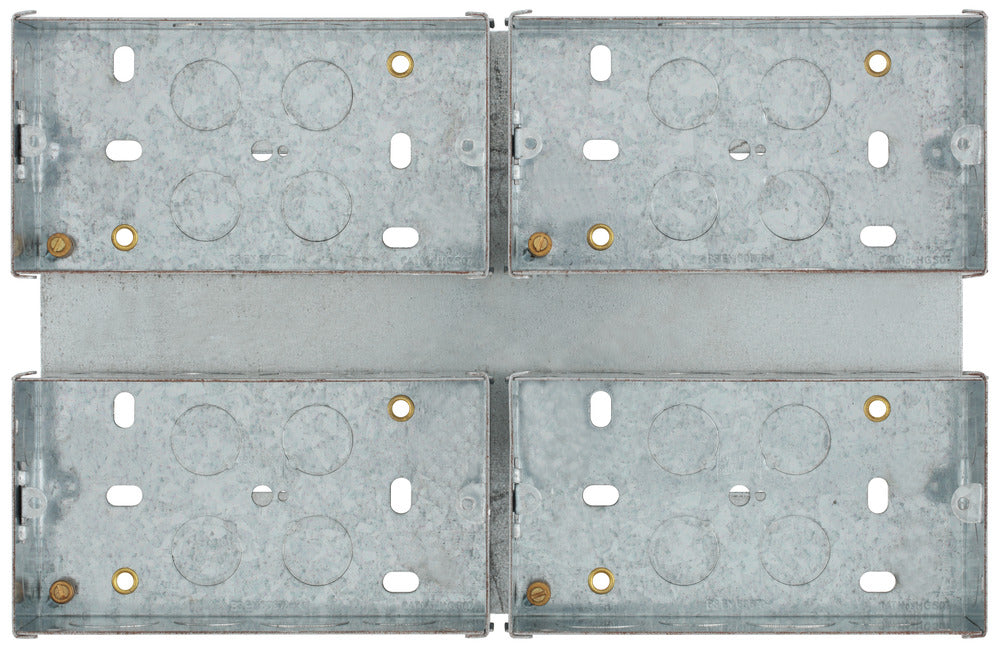 BG HGS07/C4 4x2G 47mm Steel Knockout Box - Combination Plate