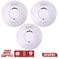 HiSPEC BATTERY Power Radio Frequency 2x Smoke & 1x Heat Detector RF10-PRO with 10Yr Sealed Lithium Battery