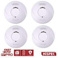 HiSPEC BATTERY Power Radio Frequency 3x Smoke & 1x Heat Detector RF10-PRO with 10Yr Sealed Lithium Battery