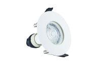 Integral ILDLFR70D001-4 Evofire Fire Rated Downlight 70mm Cutout IP65 White Round +GU10 Holder (4 Pack)