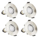 Integral ILDLFR70D002-4 Evofire Fire Rated Downlight 70mm Cutout IP65 Satin Nickel Round +GU10 Holder (4 Pack) - westbasedirect.com