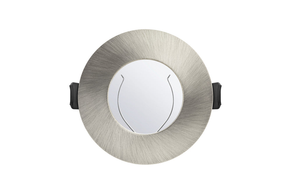 Integral ILDLFR70D002 Evofire Fire Rated Downlight 70mm Cutout IP65 Satin Nickel Round +GU10 Holder