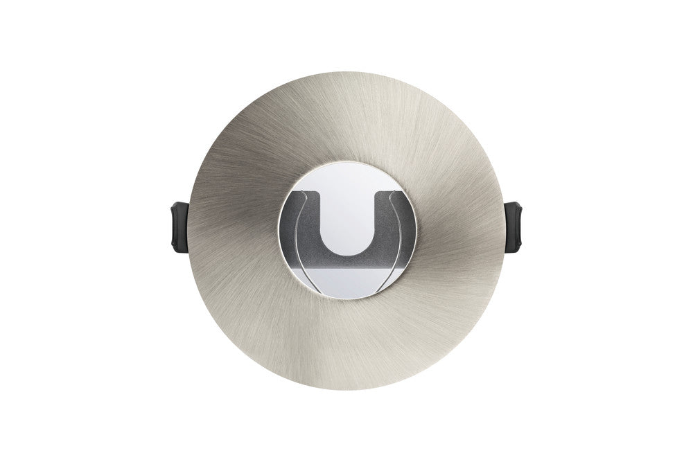 Integral ILDLFR70D014 Evofire Fire Rated Downlight 70-100mm Cutout IP65 Satin Nickel Round +GU10 Holder & Insulation Guard