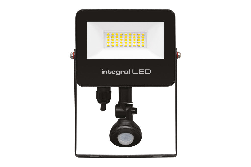 Integral ILFLC242 Super Slim 2 Floodlight IP67 3000Lm 30W 4000K PIR 120° Non-Dimmable 100Lm/W Black IR Remote