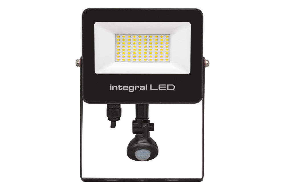 Integral ILFLC243 Super Slim 2 Floodlight IP67 5000Lm 50W 4000K PIR 120° Non-Dimmable 100Lm/W Black IR Remote