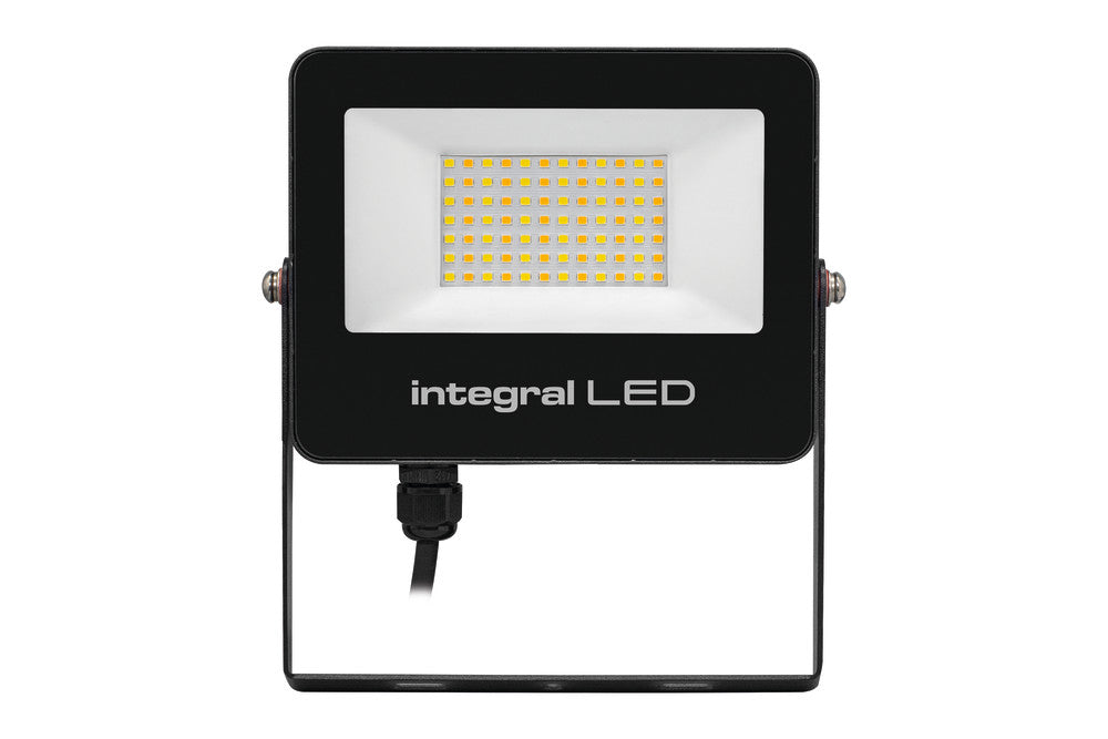 Integral ILFLC247 Super Slim 2 Floodlight IP67 3000Lm 30W Smart Tuya Dimmable Alexa Google Assistant CCT Tunable 3000-6500K 120° 100Lm/W Black