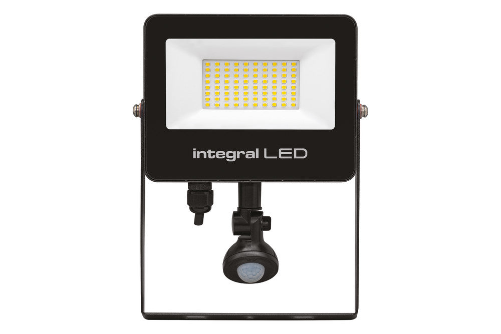 Integral ILFLC253 Super Slim 2 Floodlight IP67 5000Lm 50W Smart Tuya Dimmable Alexa Google Assistant CCT Tunable 3000-6500K PIR 120° 100Lm/W Black