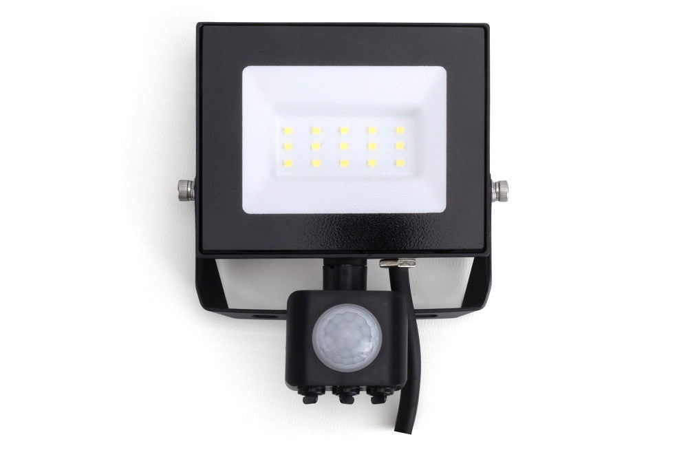 Integral ILFLE037 Compact Slim Floodlight PIR 10W 1000Lm 4000K 120 Beam 100Lm/W IP65 IK08 Black