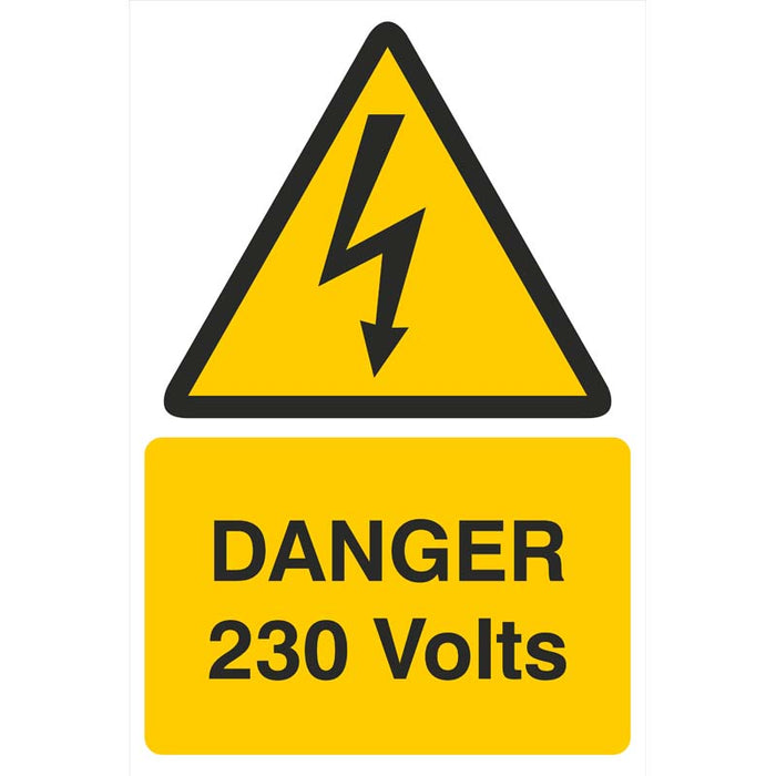 iSigns IS4901RP Industrial Signs Danger 230 Volts Label 150mm x 225mm Self Adhesive Rigid PVC - westbasedirect.com