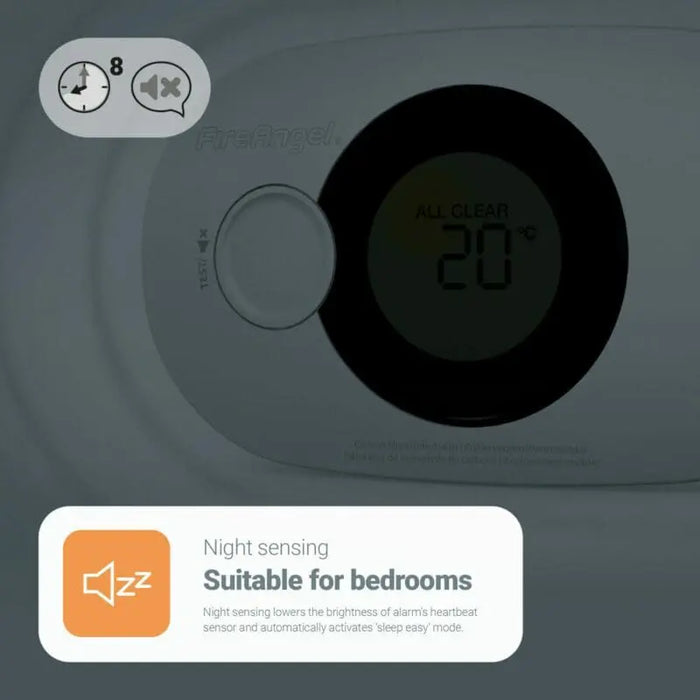FireAngel FA3322-EUX10 Battery Powered Digital Display Carbon Monoxide (CO) Alarm with 10 Year Lifelong Sealed Battery - westbasedirect.com