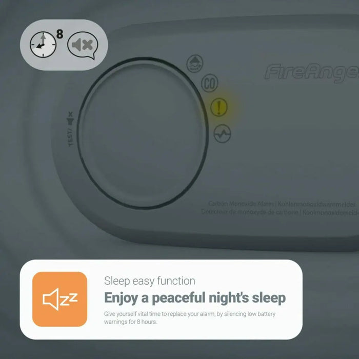 FireAngel FA3820-EUX10 Battery Powered Carbon Monoxide (CO) Alarm with 10 Year Sealed Lithium Battery