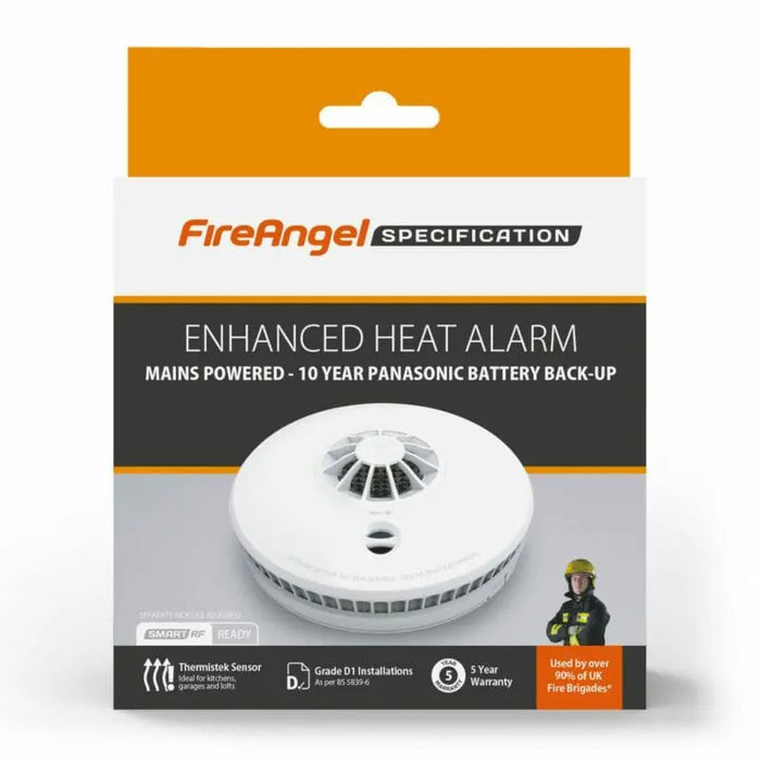 FireAngel HM-SN-1 Mains Powered Enhanced Heat Alarm with 10 Year Lithium Battery Back-up