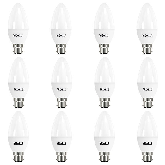 JCB S10976 B22 BC Candle LED Bulb Opal 3W 250lm Warm White 3000K (12 Pack)