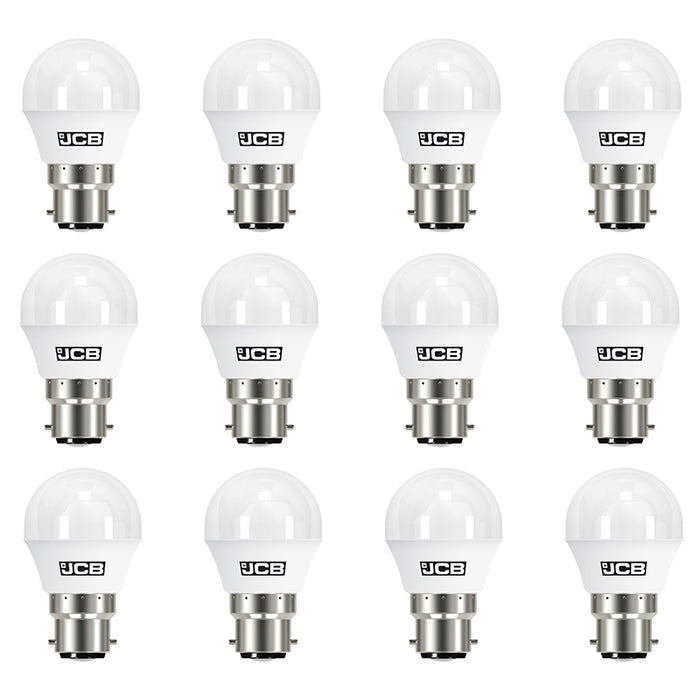 JCB S10969 B22 BC Golf LED Bulb Opal 4.9W 470lm Warm White 3000K (12 Pack)