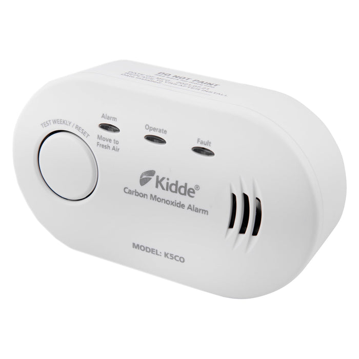 Kidde K5CO Battery Powered Carbon Monoxide Alarm Compact, Alkaline Batteries, 10 Year Sensor Life (Boxed) (Twin Pack)