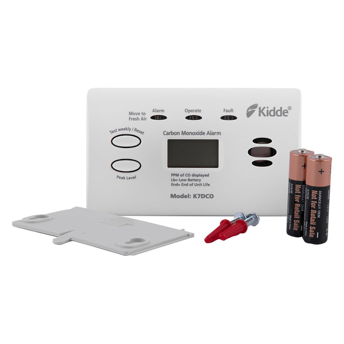 Kidde K7DCO Battery Powered Carbon Monoxide Alarm Alkaline Batteries, 10 Year Sensor Life with Digital Display (Twin Pack)