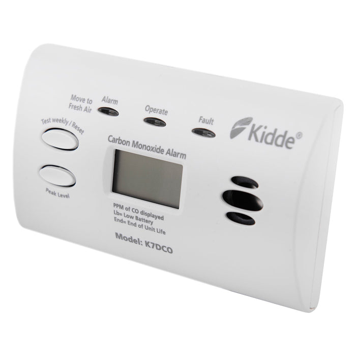 Kidde K7DCO Battery Powered Carbon Monoxide Alarm Alkaline Batteries, 10 Year Sensor Life with Digital Display (Twin Pack)