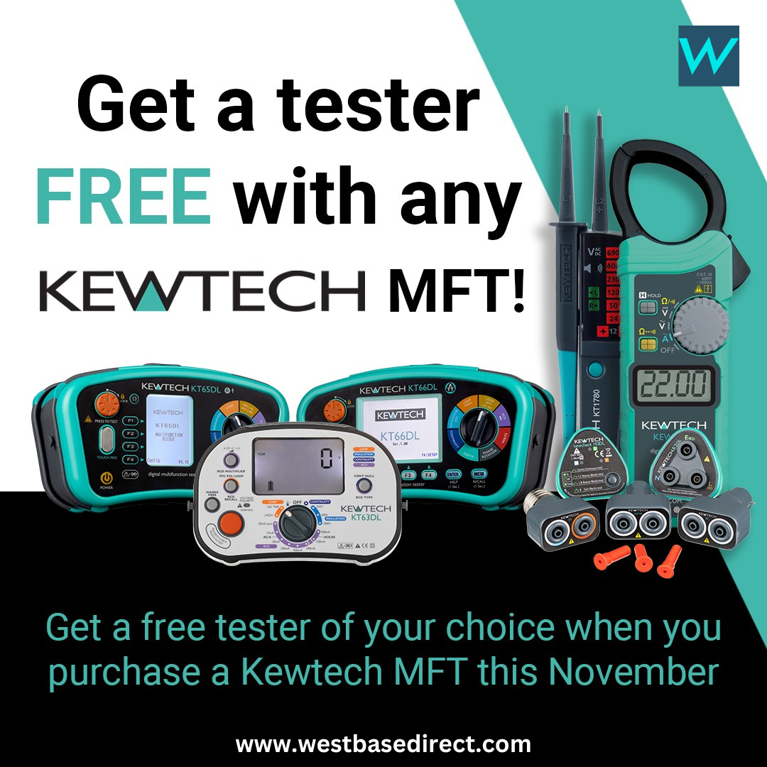 Get a tester FREE with any Kewtech MFT.