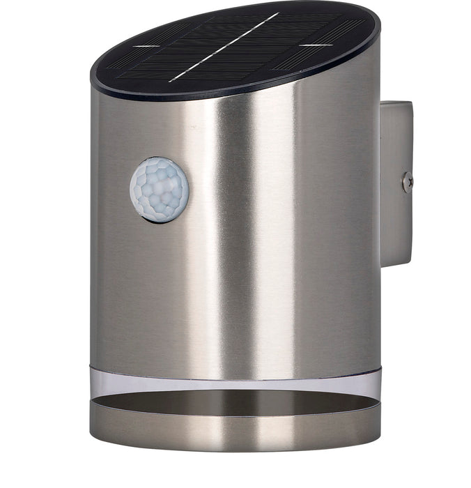 Luceco LEXDSL1S40P Solar Guardian Stainless Steel Wall Lantern with PIR Sensor IP44 100lm 2W 4000K Standard - westbasedirect.com