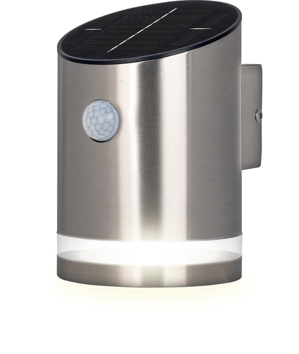 Luceco LEXDSL1S40P Solar Guardian Stainless Steel Wall Lantern with PIR Sensor IP44 100lm 2W 4000K Standard - westbasedirect.com