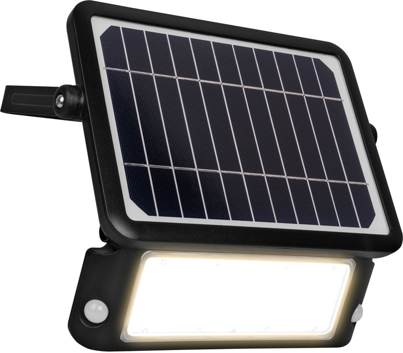 Luceco LEXSF11B40 Solar Guardian Floodlight with PIR Sensor Black IP65 10W 1080lm 4000K - westbasedirect.com