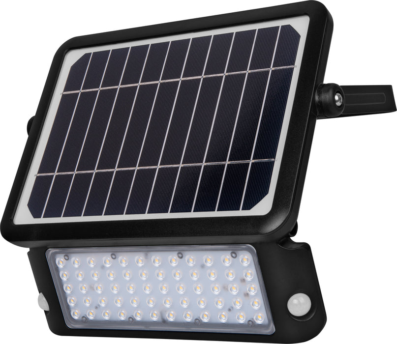 Luceco LEXSF11B40 Solar Guardian Floodlight with PIR Sensor Black IP65 10W 1080lm 4000K - westbasedirect.com