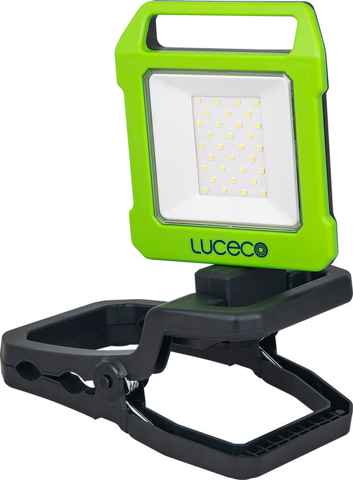 Luceco LILC10G65 Rechargeable Folding Clamp Worklight 1000lm 9W 6500K - USB Charged - westbasedirect.com