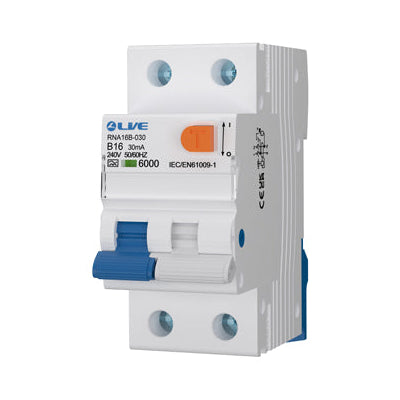 LIVE Electrical RNA16B-030 Double Pole 16A B Curve 6kA 30mA Type A Bidirectional RCBO - westbasedirect.com
