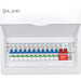 LIVE Electrical LSMC14SRN/100 14 Way Metal Populated SRN Consumer Unit with 100A Main Switch, 20/40kA SPD & 11 RNC DP RCBOs - westbasedirect.com