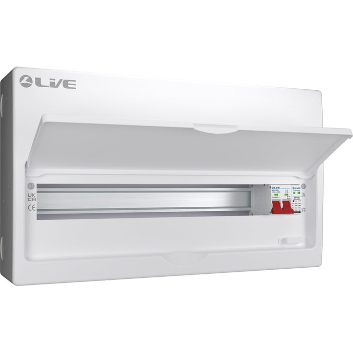 LIVE Electrical LSMC22S-SP 22 Module Metal Clad Consumer Unit c/w 100A Main Switch +20/40kA SPD (19 Usable Way)