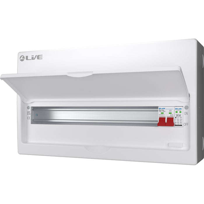 LIVE Electrical LSMC22S-SP 22 Module Metal Clad Consumer Unit c/w 100A Main Switch +20/40kA SPD (19 Usable Way)