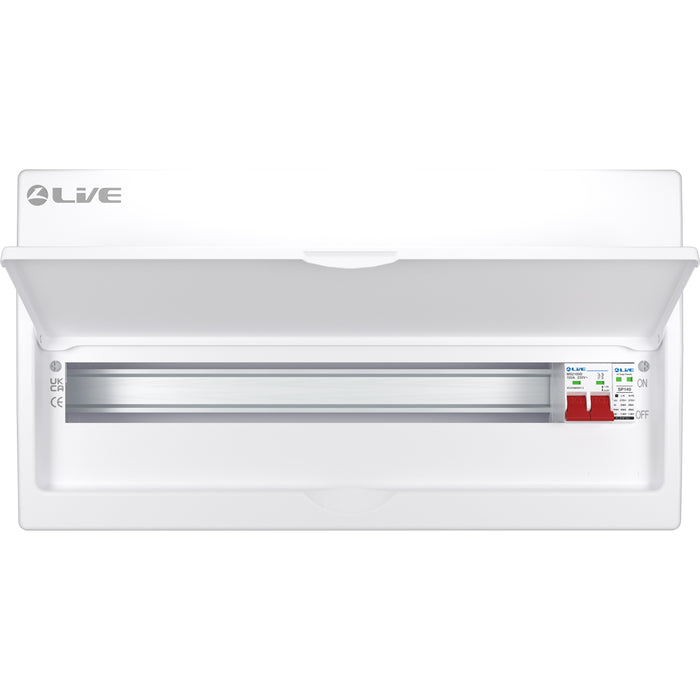 LIVE Electrical LSMC24S-SP 24 Module Metal Clad Consumer Unit c/w 125A Main Switch +20/40kA SPD (21 Usable Way)