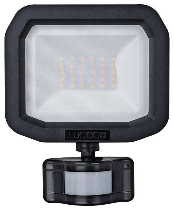 Luceco Smart LSMFSP20B150 20W 2400lm IP65 LED PIR Floodlight Black - westbasedirect.com