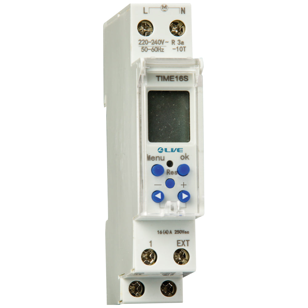 LIVE Electrical TIME16S Single Module Digital Timer | DIN Rail Mounted ...
